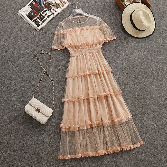 2019 летнее Новое поступление супер сказочное милое ТРАПЕЦИЕВИДНОЕ Сетчатое