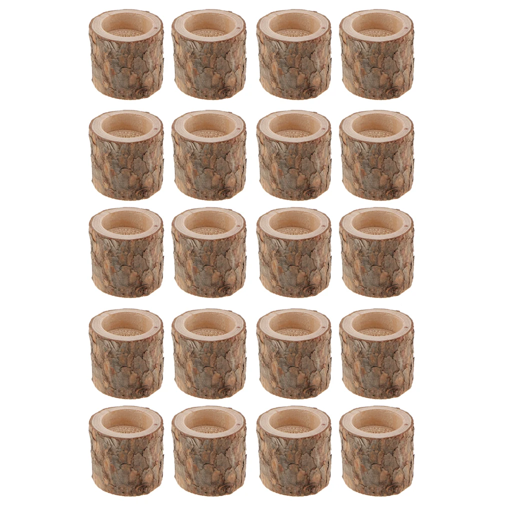 20 шт. подсвечники из натурального дерева для чайной свечи|Подсвечники| |