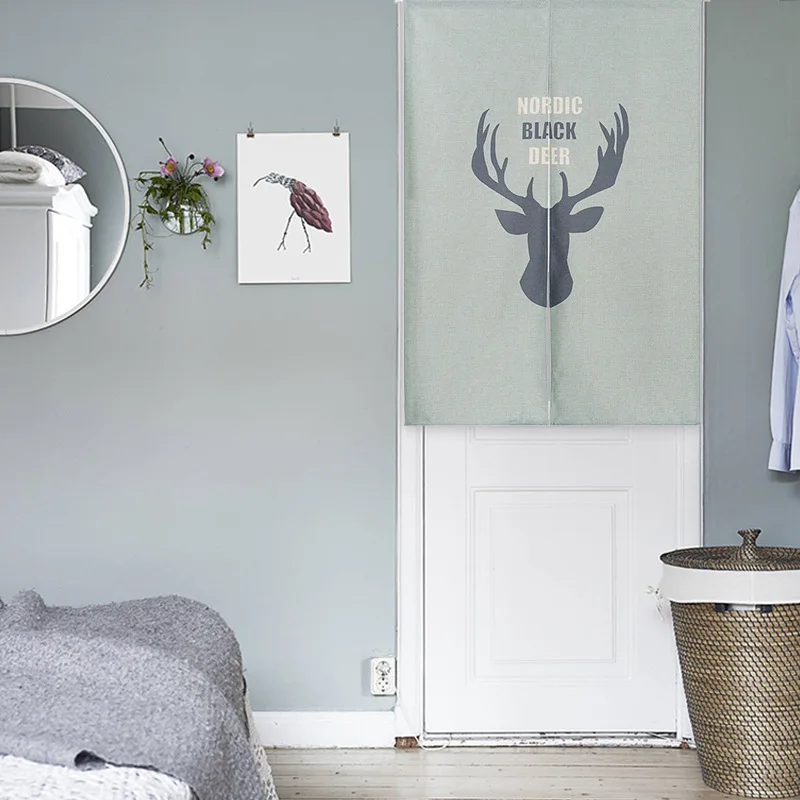 Бесплатная доставка Шторы хлопок белье Декоративные Двери тропических растений