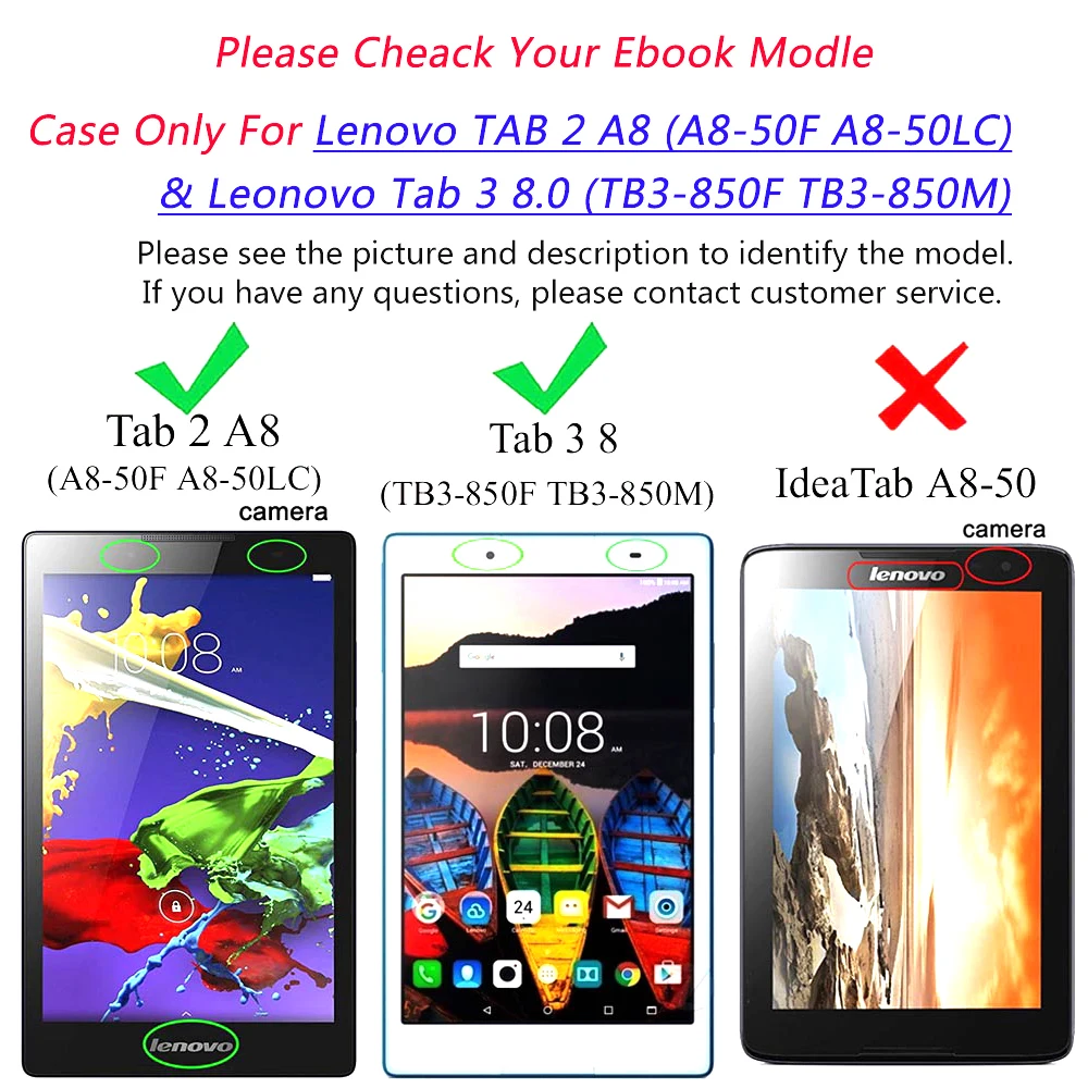 Чехол из искусственной кожи Dmytro для Lenovo Tab 2 A8 (модель: 50F) легкий тонкий умный чехол