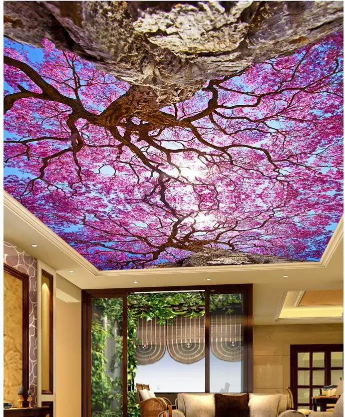 Настенные 3D обои украшение для дома вишневые деревья нетканые потолка в