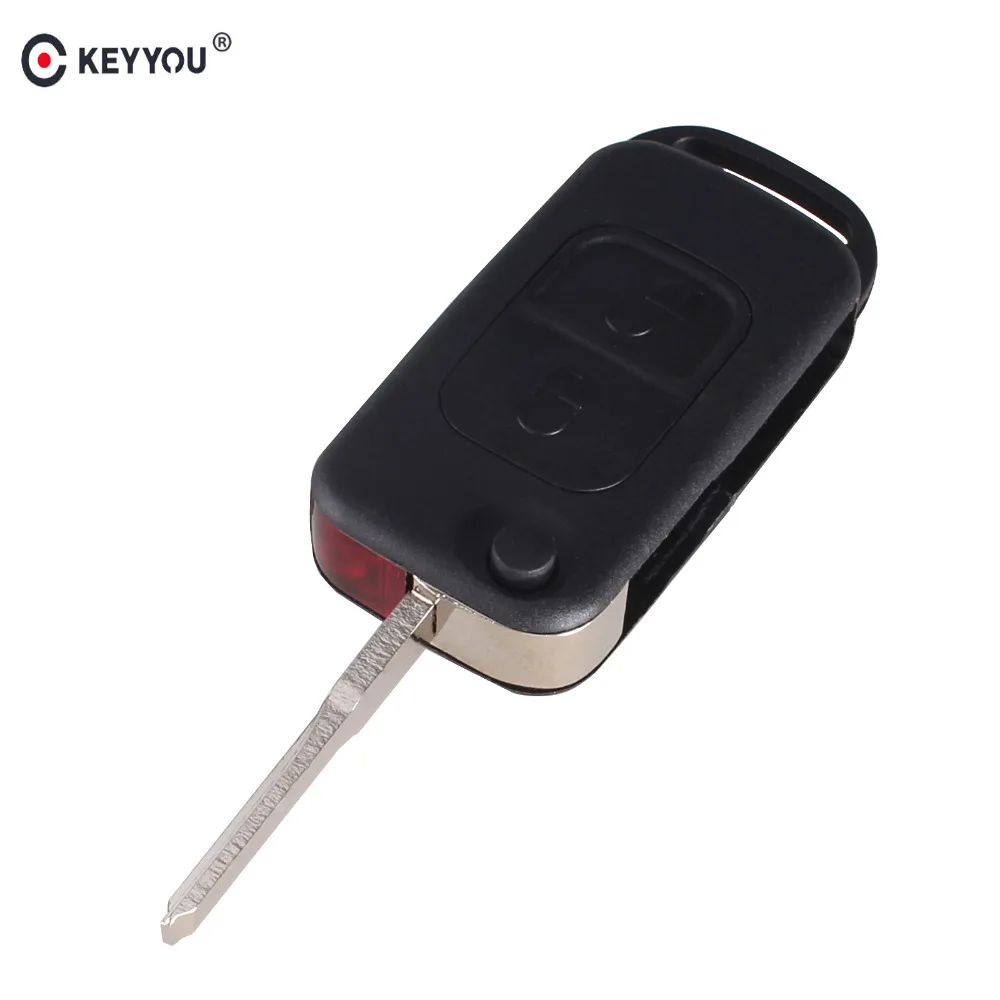 KEYYOU 2 шт. откидной Складной автомобильный корпус дистанционного ключа брелок чехол 2 кнопки для Mercedes Benz E113 A C E S W168 W202 W203