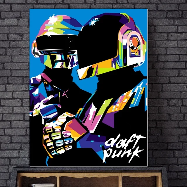 Daft панк музыка звезда Искусство Холст плакат печать домашний декор живопись