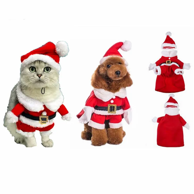 Рождественская одежда для кошек, костюм, одежда для кошек, Новогодняя одежда для щенков, одежда для домашних животных, котов для чихуахуа, зимняя теплая одежда для домашних животных