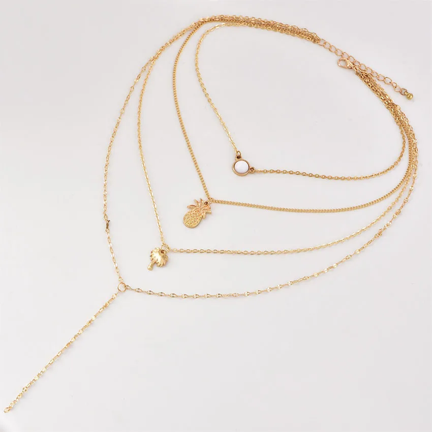 Женское Ожерелье чокер Boho золотое ожерелье с длинной цепочкой в виде