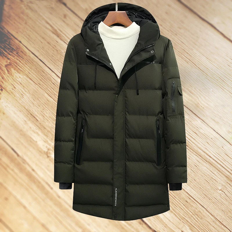 Большие размеры 8XL 7XL 6XL 5XL зимние Новые Длинные парки для куртки с капюшоном Брендовые повседневные мужские теплые пальто с хлопковой подкладкой