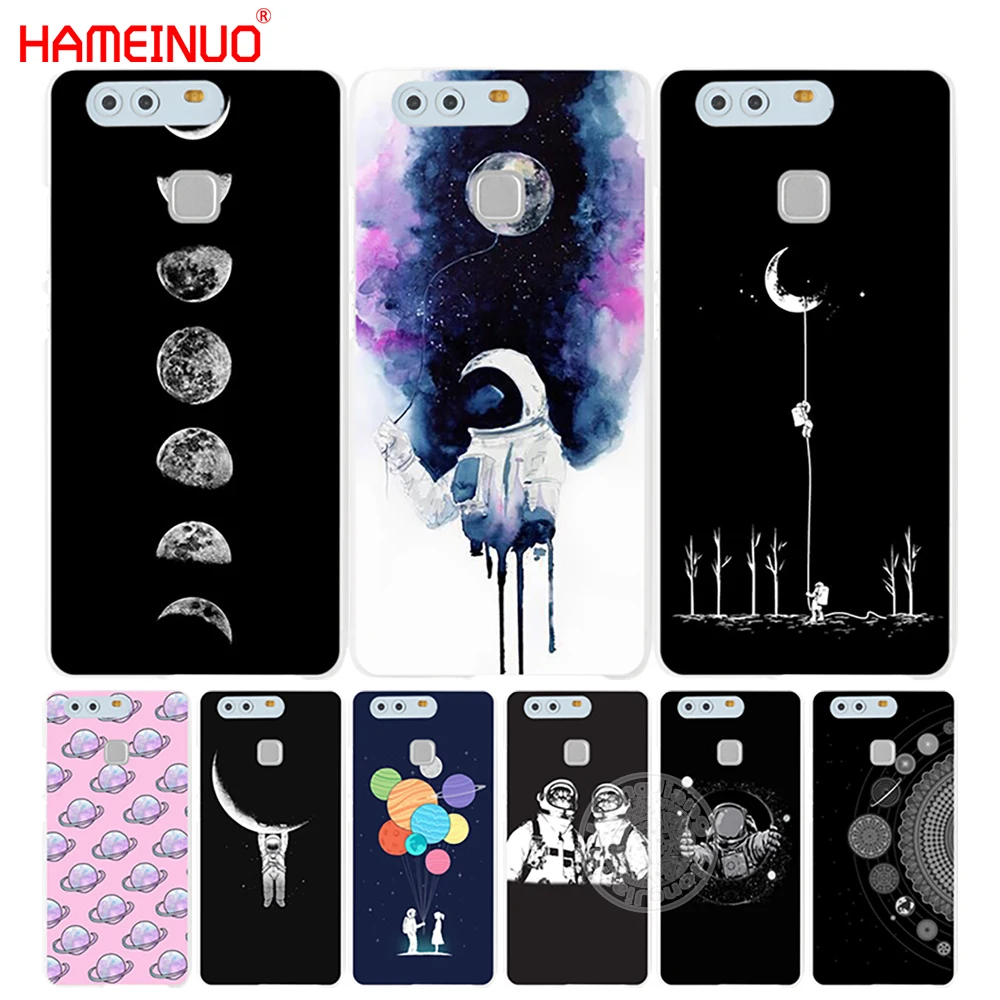 HAMEINUO Космос любовь Луна астронавт чехол для телефона huawei Ascend P7 P8 P9 P10 lite plus G8 G7 honor 5C