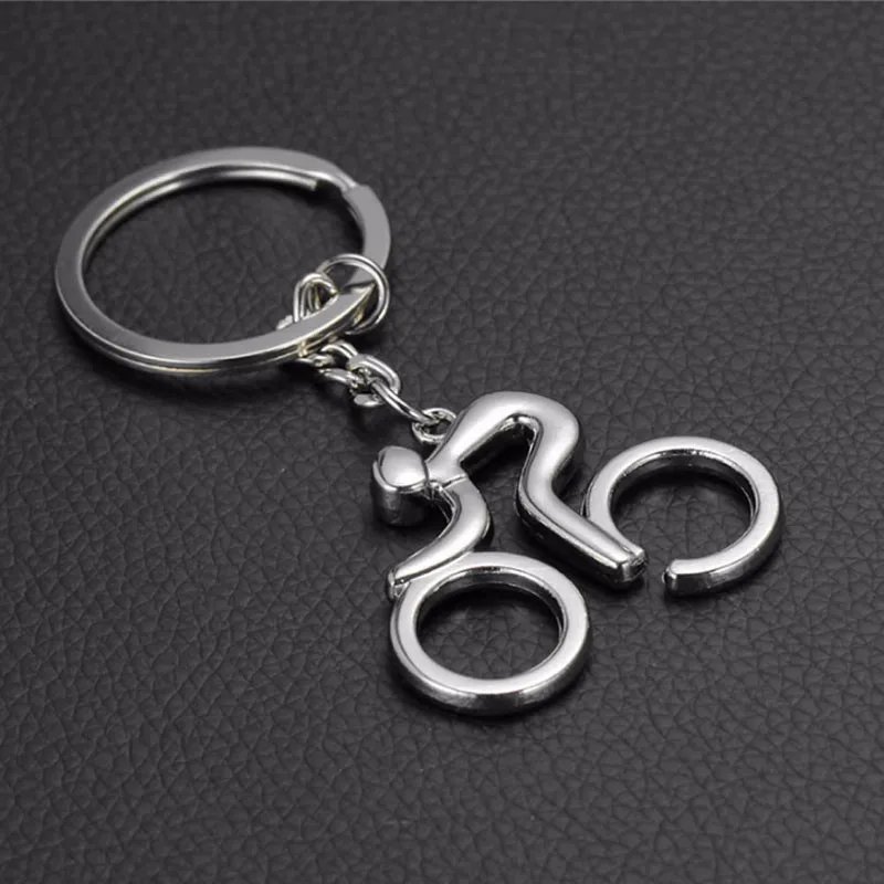 Серебристый металлический брелок для велосипедной езды на велосипеде|keychain key