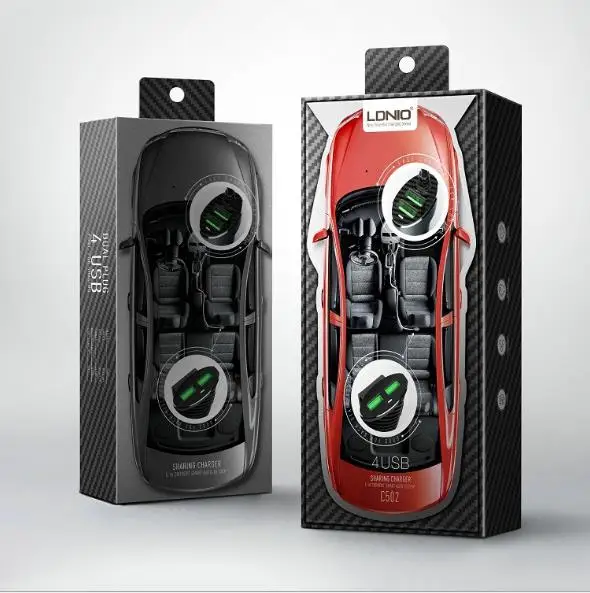 Автомобильное зарядное устройство LDNIO C502 зарядка с 4 usb-портами для передних и