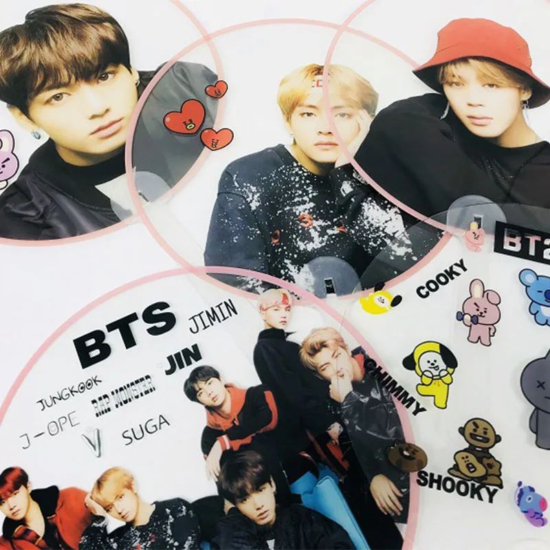 Оппа sotre Новый BTS должен поддержать вентилятор прозрачный пластик BT21 jungkook|Шармы| |
