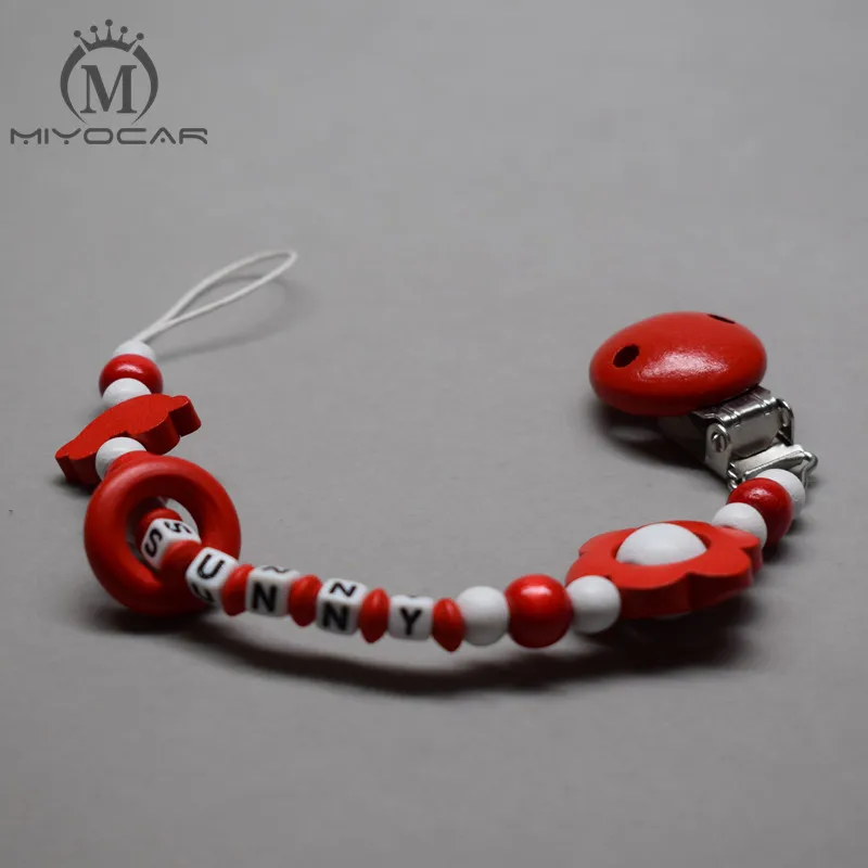 MIYOCAR персонализированные любое имя красные деревянные бусины с цветами