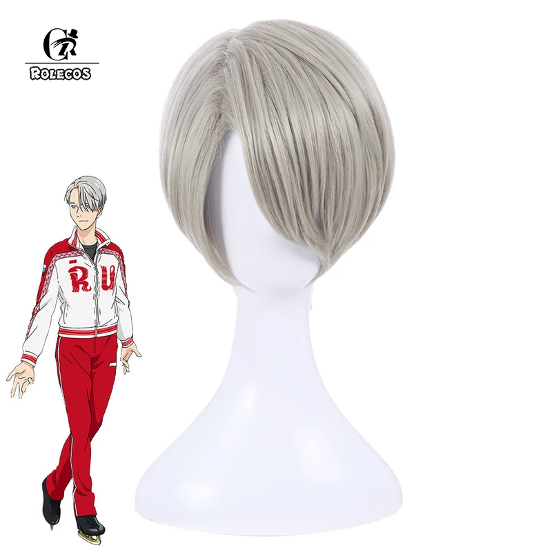 ROLECOS Anime Yuri! Головной убор для косплея on Ice Victor Nikiforov Синтетический волос 25 см/9 84