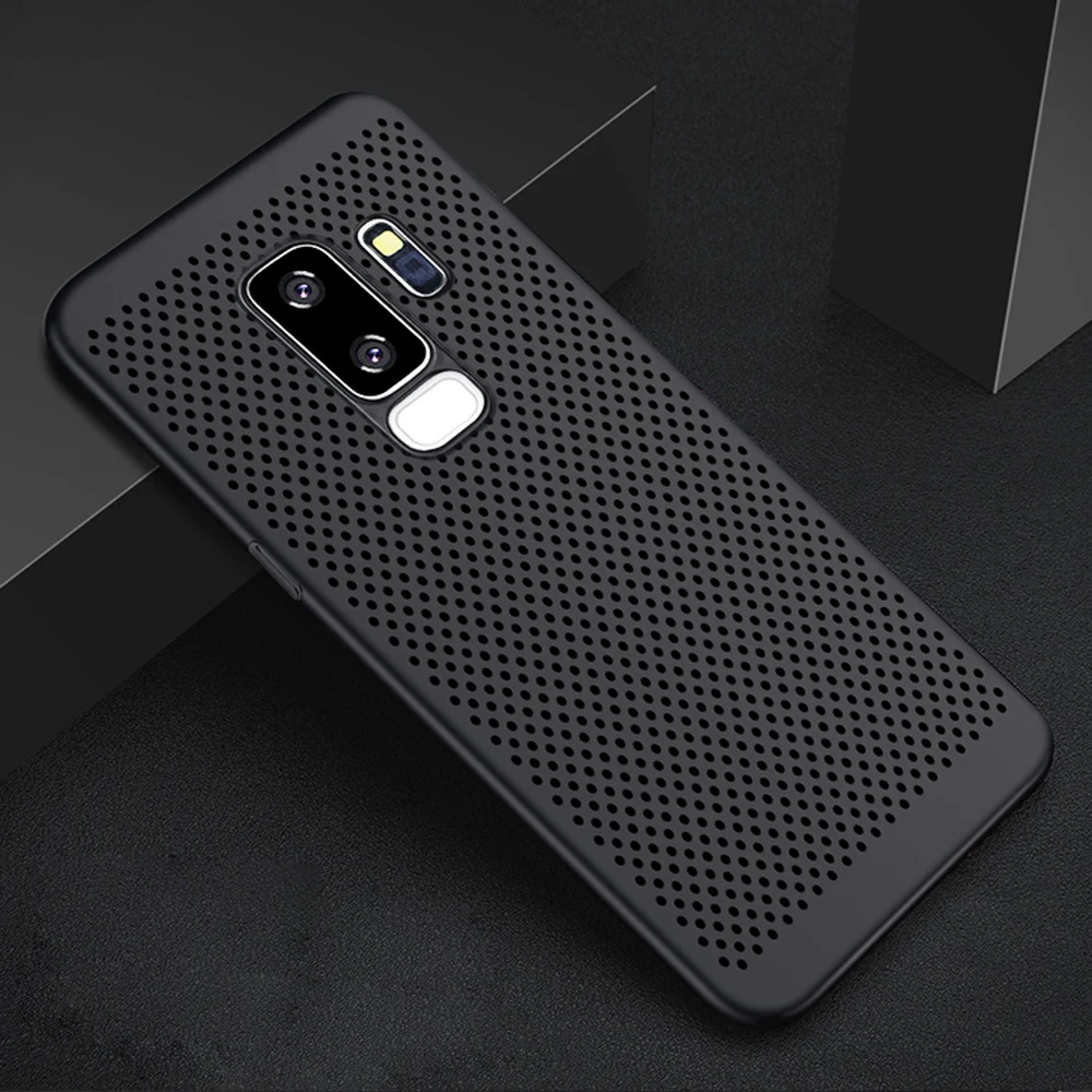 Ultra Slim Grid Heat Dissipate Phone Case For Samsung Galaxy S9 S8 S10 Plus Note 10 pro 9 8 Back Cover lite |