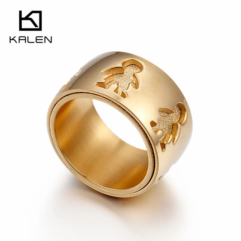 Модные золотые очаровательные кольца Kalen из нержавеющей стали для женщин и
