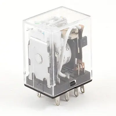 HH52PL катушка 24 В постоянного тока, 8 контактов, DPDT, зеленый светодиодный индикатор, светильник ле питания