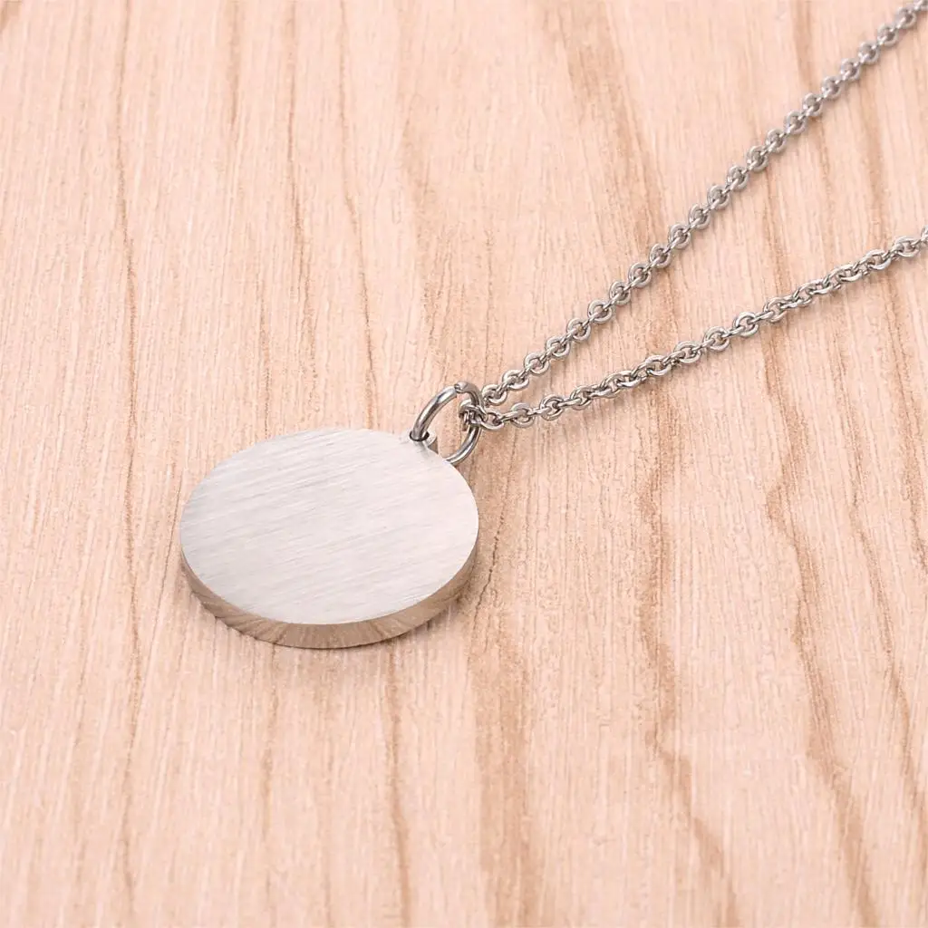 2019 Stainless Steel Round Lettering "A-Z" Pendant Necklaces For Men Romantic Silver Necklace Female Jewelry Gift With Chain |