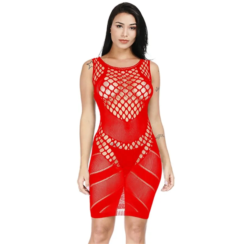 Женское сексуальное нижнее белье Сетчатое платье эластичная хлопковая одежда
