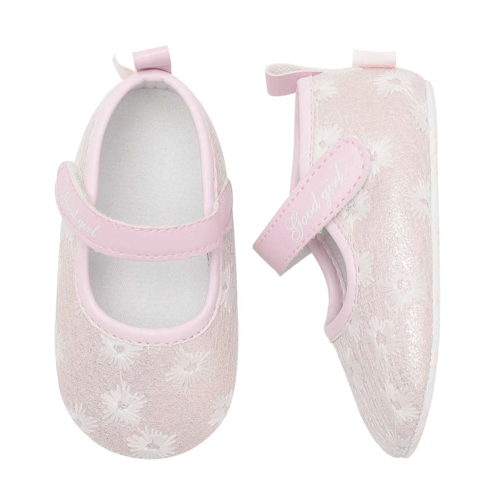 0-18 months Baby Girl Footwear First Walker Shoes Infant Flowers Shoe Soft Soled Anti-Slip Prewalkers Embroidered Floral |