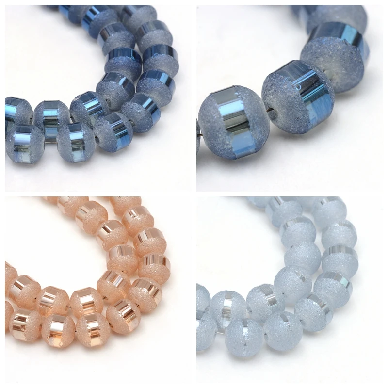 Круглые стеклянные бусины с гальваническим покрытием 10 нитей 8 9 мм около 72