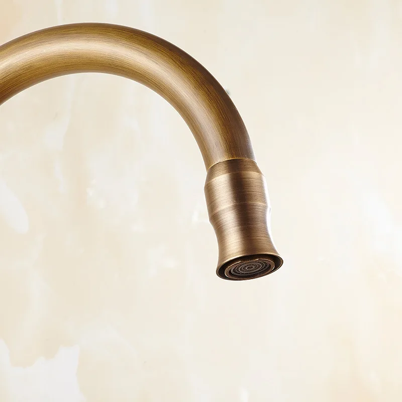 Латунный античный кухонный смеситель в европейском стиле матовая раковина для