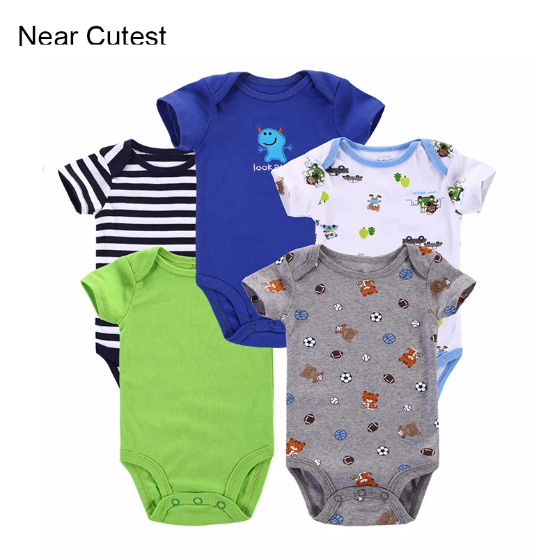 Милый детский комбинезон 5 шт./лот одежда для маленьких мальчиков и девочек