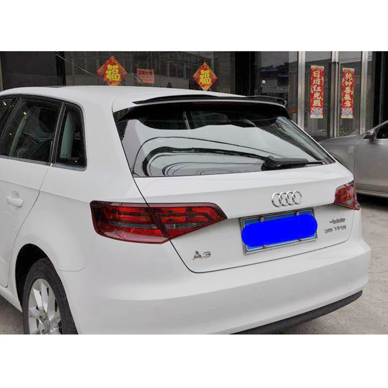 MD стиль черный фортепиано краска Задний спойлер крыла окна для Audi A3 8V Хэтчбек 4
