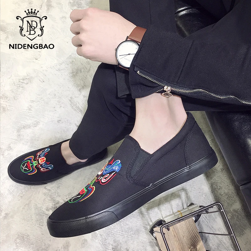 NIDENGBAO 2020 Summer Brand Men's Casual Shoes Breathable Canvas High Quality Male Fashion Embroidery Walk for Men | Обувь