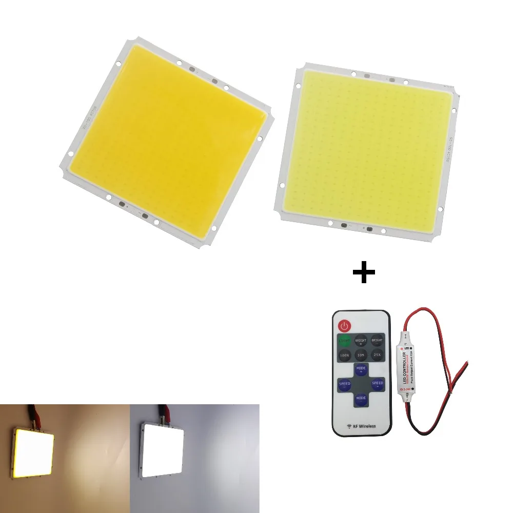 manufacturer dimmable 10cm Square LED COB 12V DC 50W with remote coltroller LED FLIP Chip For Car Light Source cob led strip