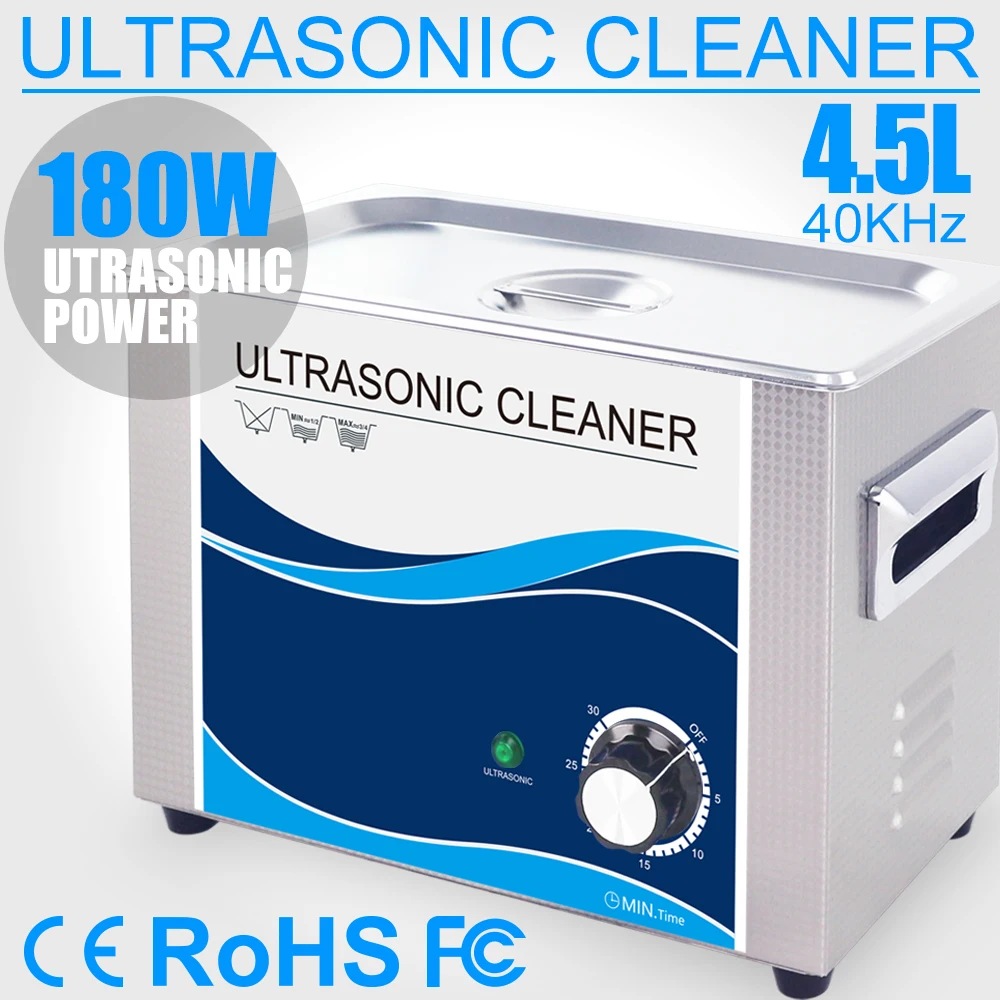 

Granbo Mechanical Ultrasonic Cleaner 180W Piezoelectric Transducer for Home Tableware Denture Injector Nozzle Spark Plug Washer