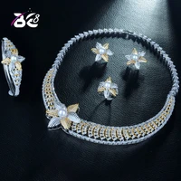 be 8 4pcs bridal zirconia necklace earrings rings for women party luxury dubai nigeria cz crystal wedding jewelry sets s259