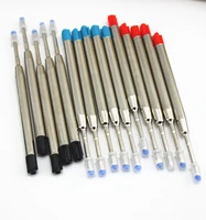 10pcs 0 7mm roller ballpoint pen refill medium nib blue black color ink ball pens refill for school office writing stationery