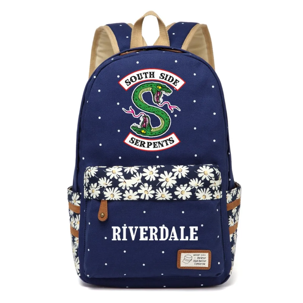 WISHOT Riverdale брезентовый Рюкзак для девочек женская школьная сумка в горошек