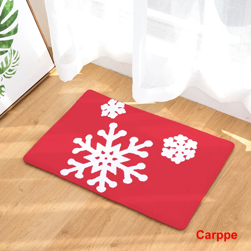 Welcome Floor Mat Christmas Style Printing Flannel Entrance Carpet 40x60cm 50X80CM Kitchen Rug Bathroom Non-Slip Tapete | Дом и сад