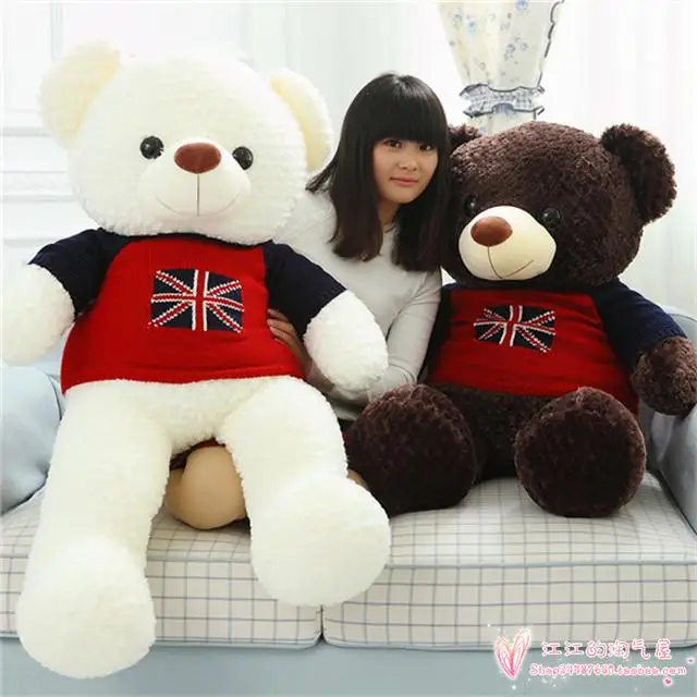 

large 120cm bear plush toy sweater teddy bear hugging pillow birthday gift h988