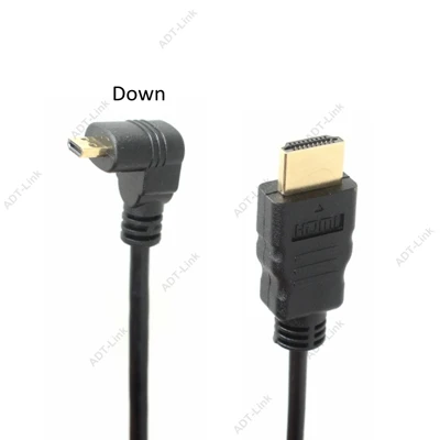 Угловой HDMI Micro HDMI кабель d-типа левый и правый и вверх и вниз 1,4 3D 1440P кабель адаптер для HDTV XBox мобильный телефон Настольный кабель