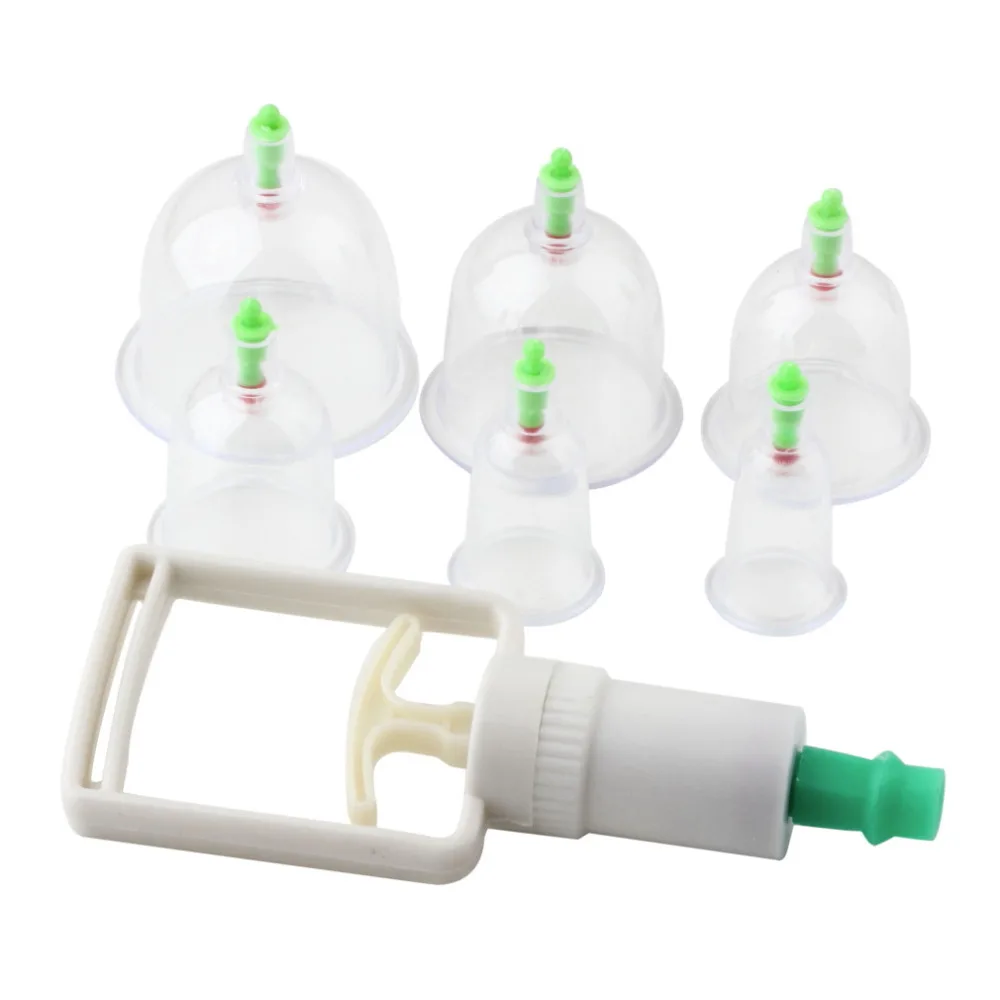 

6 cups Chinese Medical Vacuum Body Cupping Set Portable Massage Therapy Kit Newest