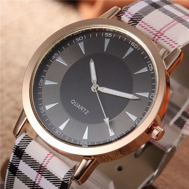 Часы наручные женские кварцевые в клетку люксовые Простые Модные повседневные с