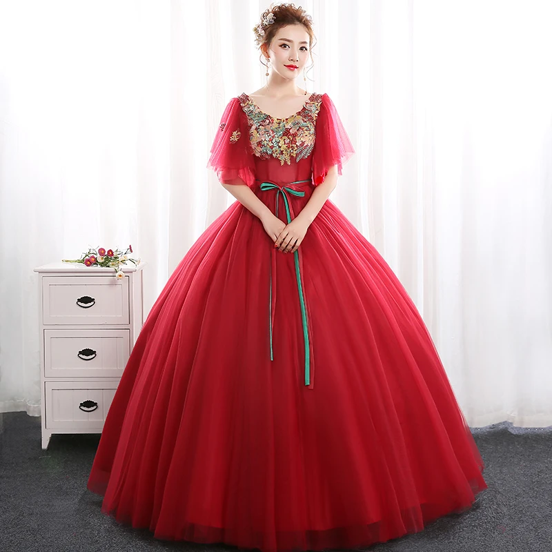 Ruthshen, новинка, Vestido De Quinceanera Rosado, бальные платья, красные Бальные платья, винтажные Аппликации, платье для выпускного вечера для 15 подростков