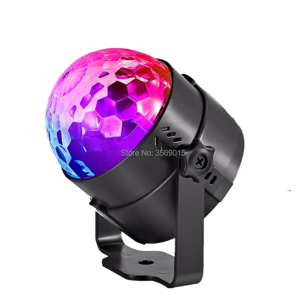 Вращающийся дискошар со звуковой активацией светодиодное освещение RGB для