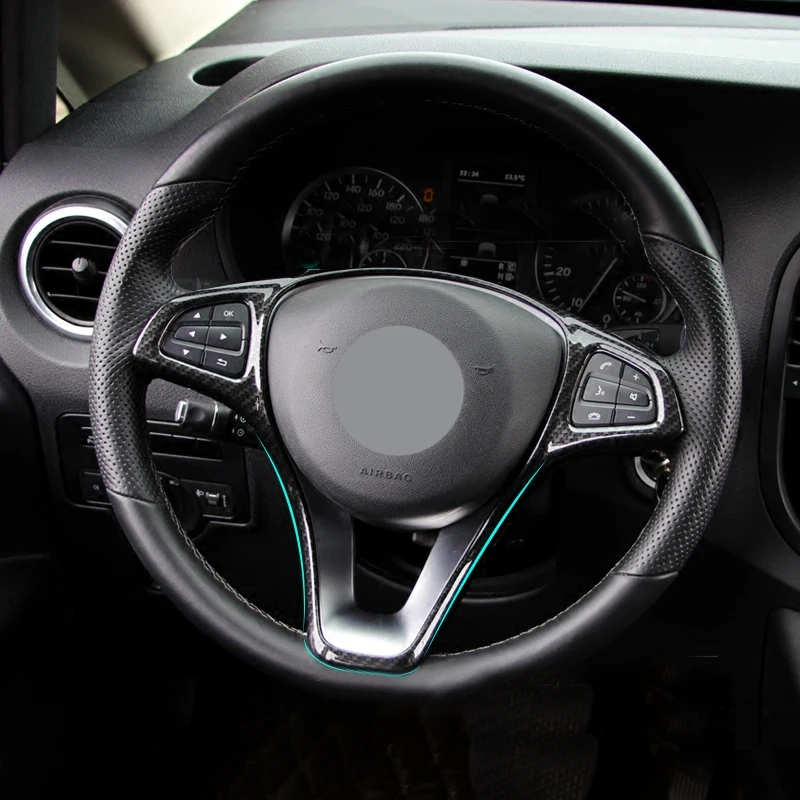 For Mercedes-Benz W205/W204/W212/W213/X253/X156/W117/C117 steering wheel sequins interior modified carbon fiber car stickers | Автомобили