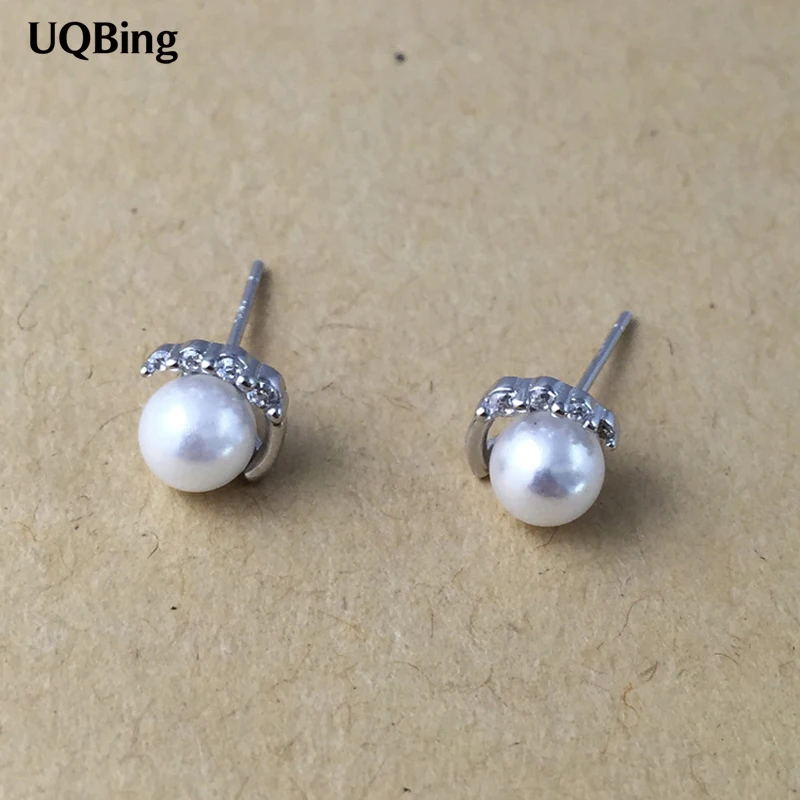 Женские серьги гвоздики из серебра 925 пробы с жемчугом|pearl stud earrings|fashion earringsstud earrings