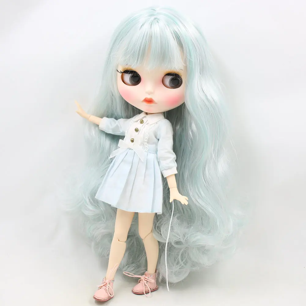 Ледяная кукла DBS Blyth для No.BL4006/1059 мятный микс белые волосы резные губы матовое лицо
