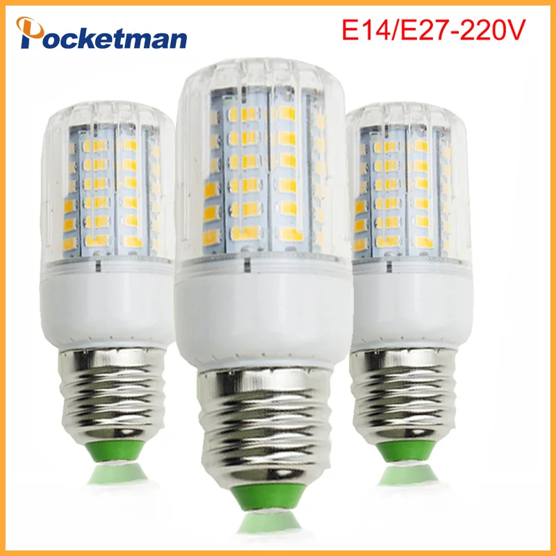 E27 220 V Светодиодный светильник 5730 SMD светодиодный лампы E14 кукурузы 50 W 40 W 30 W 25 W 15 W 12 W 7 W светодиодный s лампа Bombillas лампа лампочки ампулы освещение