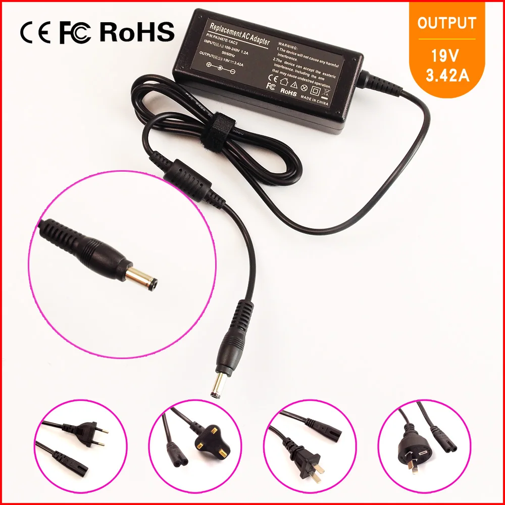 

19V 3.42A 65W Laptop AC Adapter Charger for Toshiba Satellite A80 A85 A100 A105 A110 A130 A135 A200 A205 A215 A665 A665D