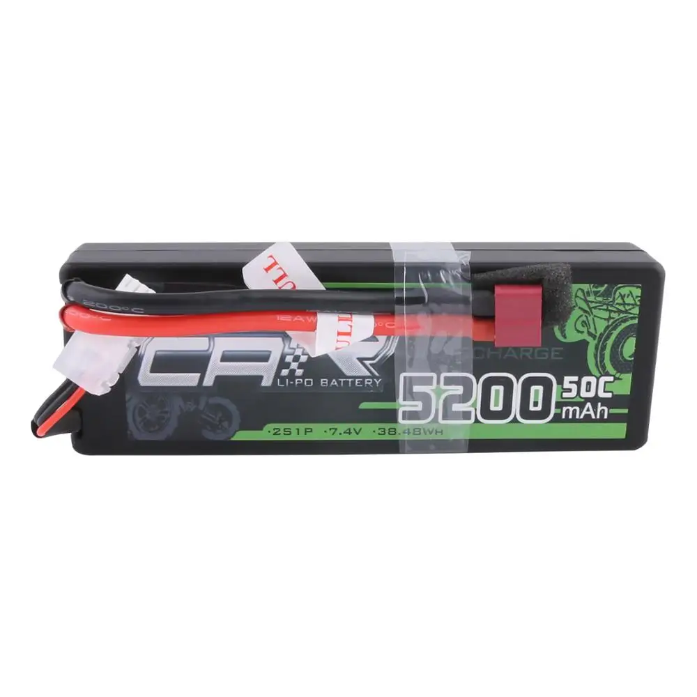 2х батарея ovoic LiPo 5200mAh 7,4 V LiPo 2S 50C-100C, Жесткий Чехол для 1/8 1/10 Bandit Emaxx Traxxas Slash HPI RC Car