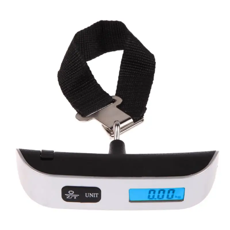 Blue light 50 кг/10 г портативный электронный цифровой Дорожный чемодан для багажа цифровые весы электронная дорожная сумка подвесные измерительные весы инструменты - Цвет: Blue light