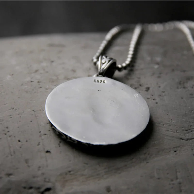 Ожерелье солнце из стерлингового серебра 925 пробы Подвеска для женщин винтажная