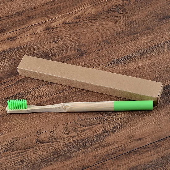 1pc Green 1 шт. Экологичная бамбуковая зубная щетка средней щетиной биоразлагаемая пластическая уход за полостью рта для взрослых зубная щетка эко кисточка с бамбуковой ручкой - Цвет: 1pc Green