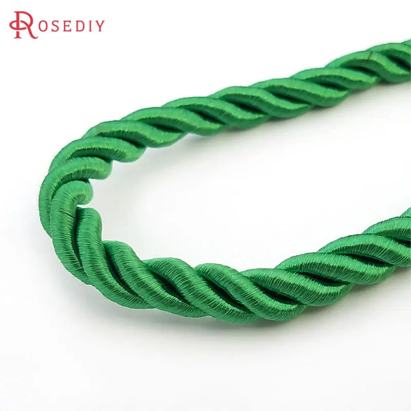 (31768)5 meters 8MM Satin Polyester Cords Three strands of Rope Silk thread Diy Jewelry Findings Accessories wholesale | Украшения и