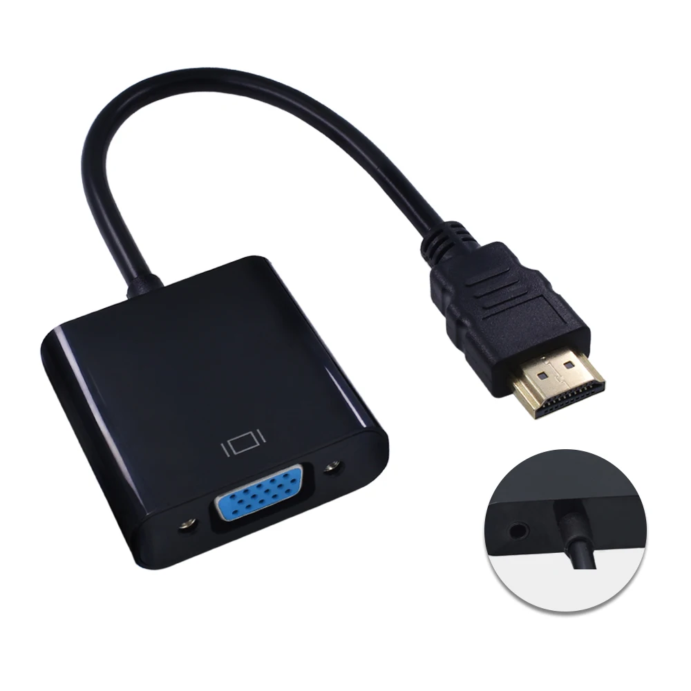 TISHRIC HDMI к VGA Аудио кабель мужчин и женщин Hdmi VGA адаптер цифро-аналоговый видео конвертер для ПК ноутбук проектор